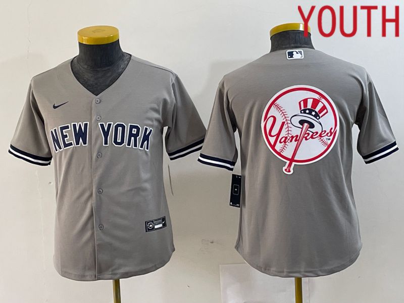 Youth New York Yankees Blank Grey Nike 2024 Game MLB Jersey style 7->youth mlb jersey->Youth Jersey